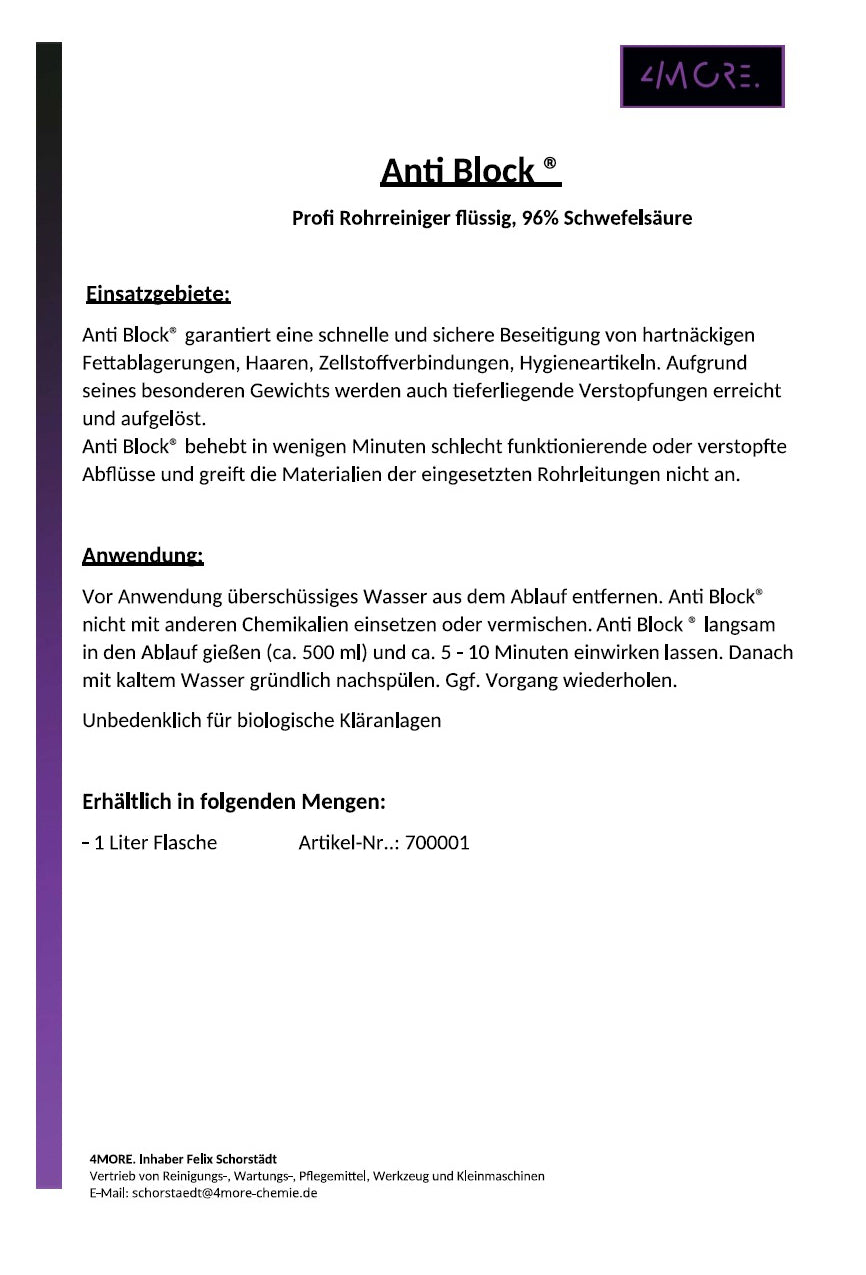 Anti-Block-Abflussreiniger Karton