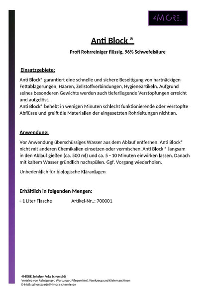 Anti-Block-Abflussreiniger Karton